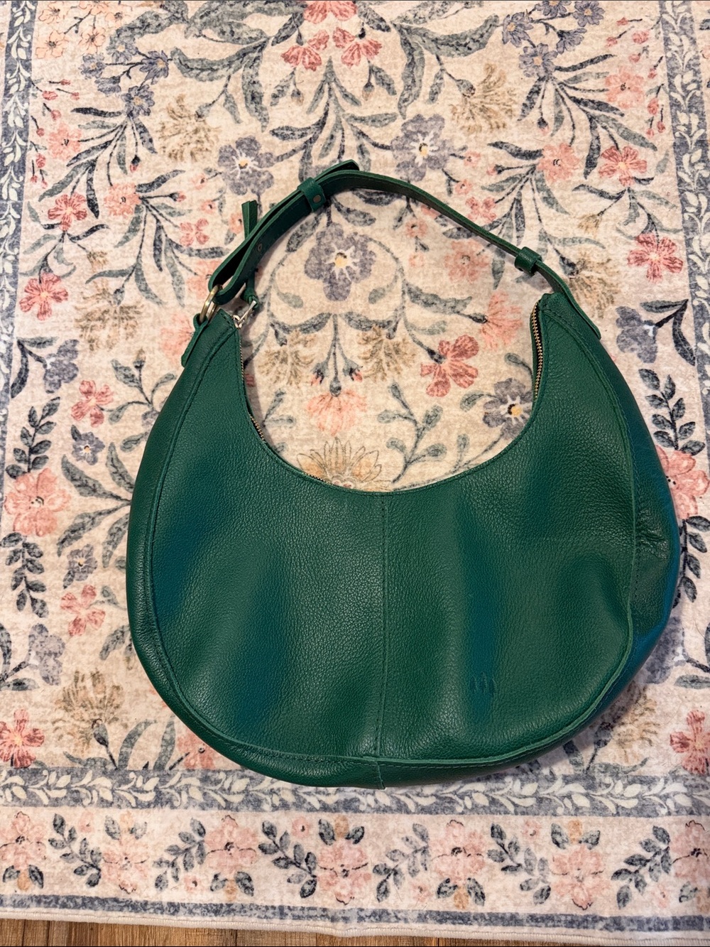 Portland Leather Teal Crescent Hobo